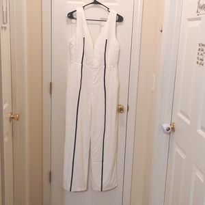 Fashion Nova Black and white jumpsuit with belt-large